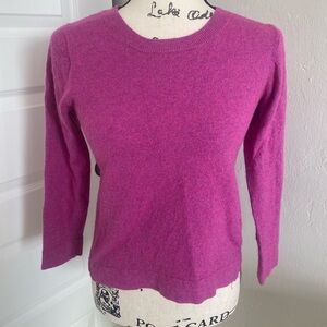 J. Crew Fuschia Teddie Cotton-Wool Blend Crew Neck Sweater